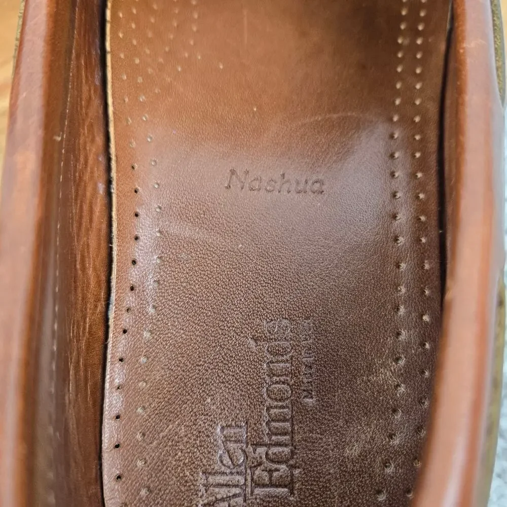 Allen Edmonds Men 10EE Wide Nashua Brown Black Two Tone Kiltie Tassel Loafer